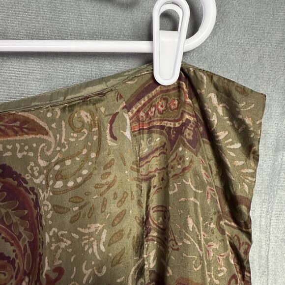 Vintage Ralph Lauren Silk Flounce Tulip Hem Paisley Lined Zipper Skirt Plus 18W - Picture 5 of 16
